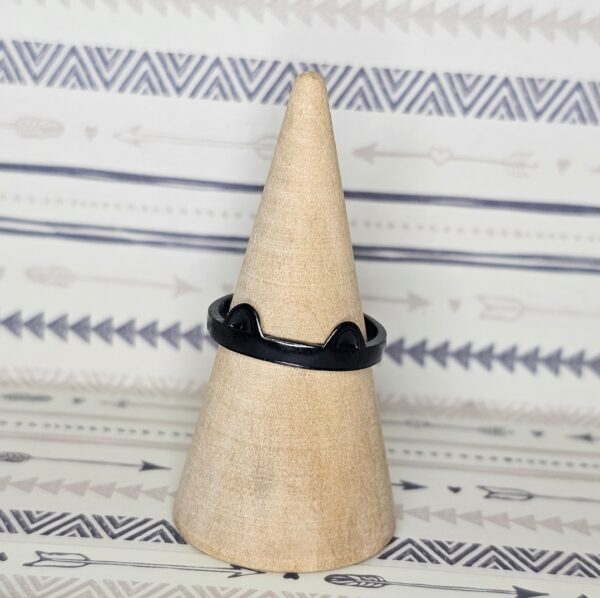 Anillo gato plata / negro - Imagen 5